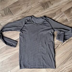 lululemon athletica Black Striped Long Sleeve Tee